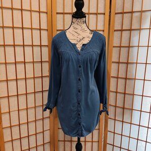 Catherines Button Down Tunic Blouse, Size 1X, Excellent Used Condition! (EUC)
